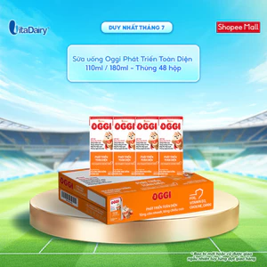 Sữa uống Oggi Phát triển toàn diện - Hộp 110ml/180ml - Giúp bé tăng cân khoẻ, hỗ trợ phát triển toàn diện