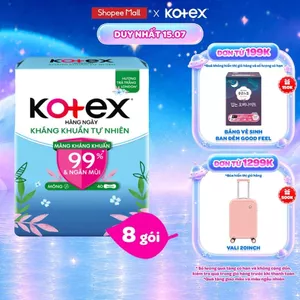 Combo 8 BVS Kotex Hàng Ngày Kháng Khuẩn Tự Nhiên 40M