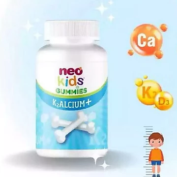 NeoKids Gummies canxi ( hộp 60 viên nhai) Kẹo canxi cho bé vị sữa chua bổ sung Canxi, D3, Vitamin K2 MK7 cho trẻ