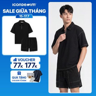 Set Đồ Ngắn Nam ICONDENIM Edgestitch, Vải Dù Form Boxy SEID0105