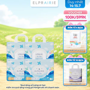 Combo 4 Tã/Bỉm Quần Cao Cấp ELPRAIRIE Air Thin Size L 34 Miếng Nội Địa Hàn Mềm Mỏng Thấm Hút Nhanh, Sức Chứa Vượt Trội