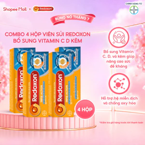 Bộ 4 Viên sủi bổ sung Vitamin C, D, và Kẽm Redoxon Triple Action 10 viên/hộp