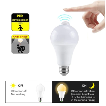 Cảm biến chuyển động PIR và Radar tiện lợi với cảm biến Photocell Bóng đèn LED Cảm biến chuyển động Cảm biến ánh sáng Cảm biến chuyển động Ánh sáng Đèn LED