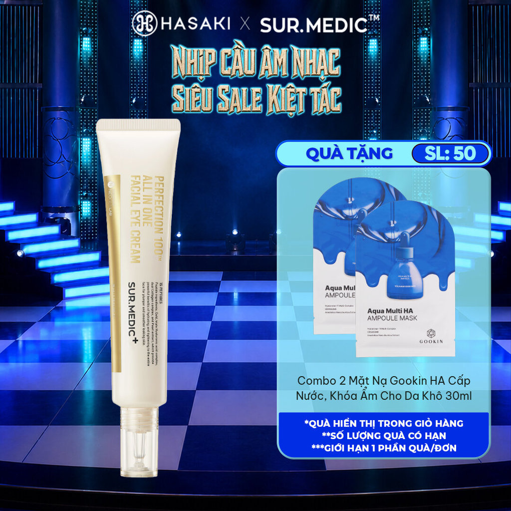 Kem Dưỡng Mắt Sur.Medic+ Giảm Nếp Nhăn, Ngăn Lão Hóa Perfection 100™ 35ml Hasaki Chính Hãng
