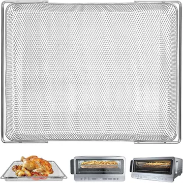 Giỏ chiên không khí thay thế cho lò nướng bánh mì lật Ninja & nồi chiên không khí SP151, 13.8 '' × 10.6 'Phụ kiện nồi chiên không khí bằng thép không gỉ cấp thực phẩm Phụ kiện thay thế Giá nướng, Máy 