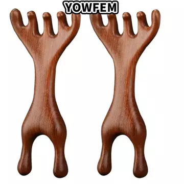 YOWFEM Đầu Lược Massage Kinh Tuyến 2 Trong 1 Đầu Tóc Da đầu Máy Mát Xa Mắt Mũi Lược Cạo Hai đầu Nạo Vét Kinh Tuyến Lược Massage Châm Cứu Dụng Cụ Massage Tóc