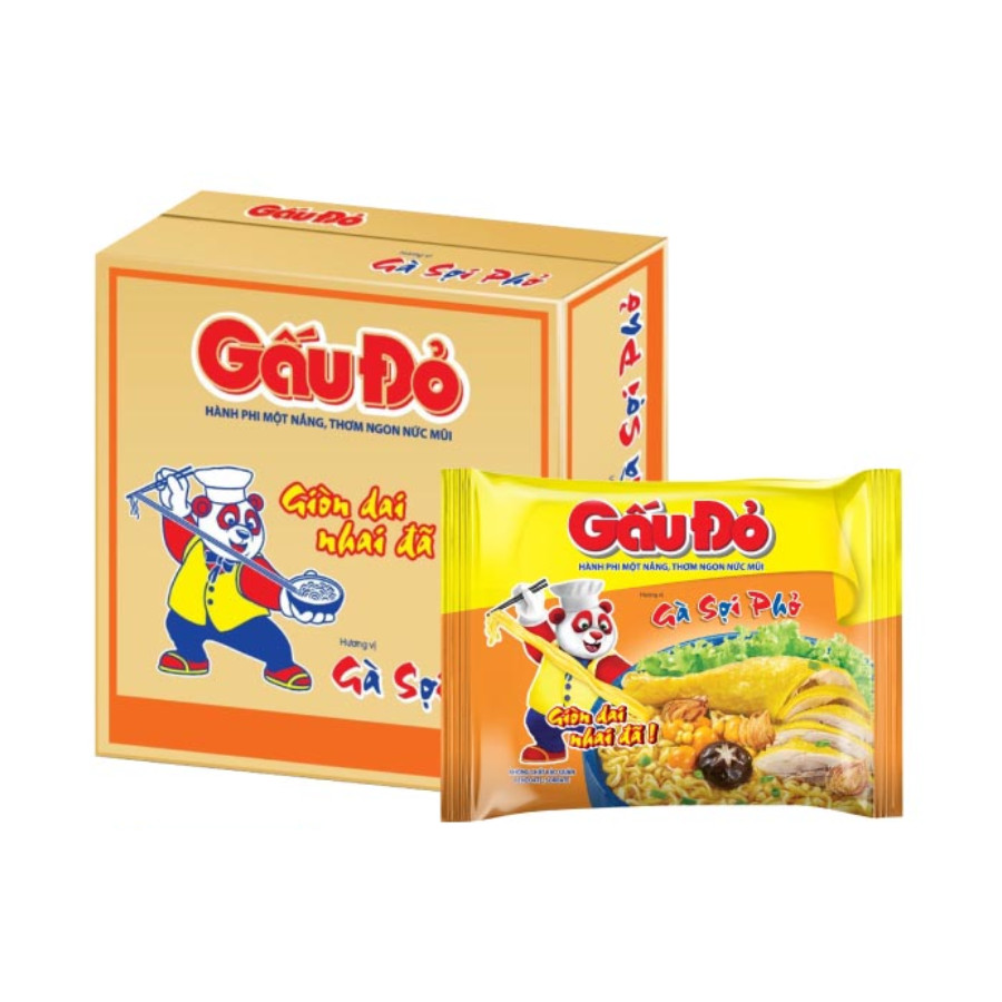 Thùng 30 mì Gấu Đỏ gà sợi phở hành phi một nắng gói 63g - 10320