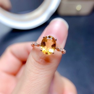 Sống Phong Cách Phúc Lợi Giả Tự Nhiên Citrine Nhẫn Mạ 18k Vàng Hồng Morganite Vàng Kim Cương Vàng Hình Bầu Dục Nữ Nhẫn