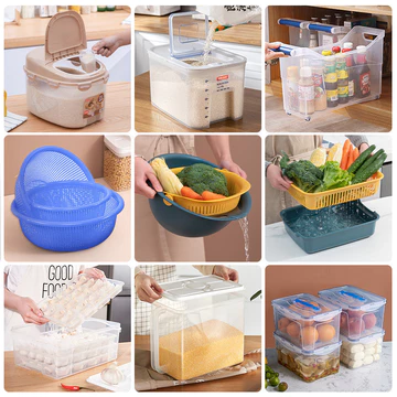 Hộp đựng gạo Jeko, hộp bảo quản thực phẩm, giỏ đựng đồ dùng nhà bếp và gia đình, giỏ kéo, hộp bảo quản thực phẩm, hộp đựng bánh bao, hộp lưu trữ.
