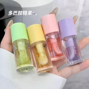 Hương Vị Trái Cây Thạch Môi Dầu Phai Môi Đường Dưỡng Ẩm Dưỡng Ẩm Son Bóng Dudu Môi Trong Suốt Trẻ Em Son Môi Thu Đông