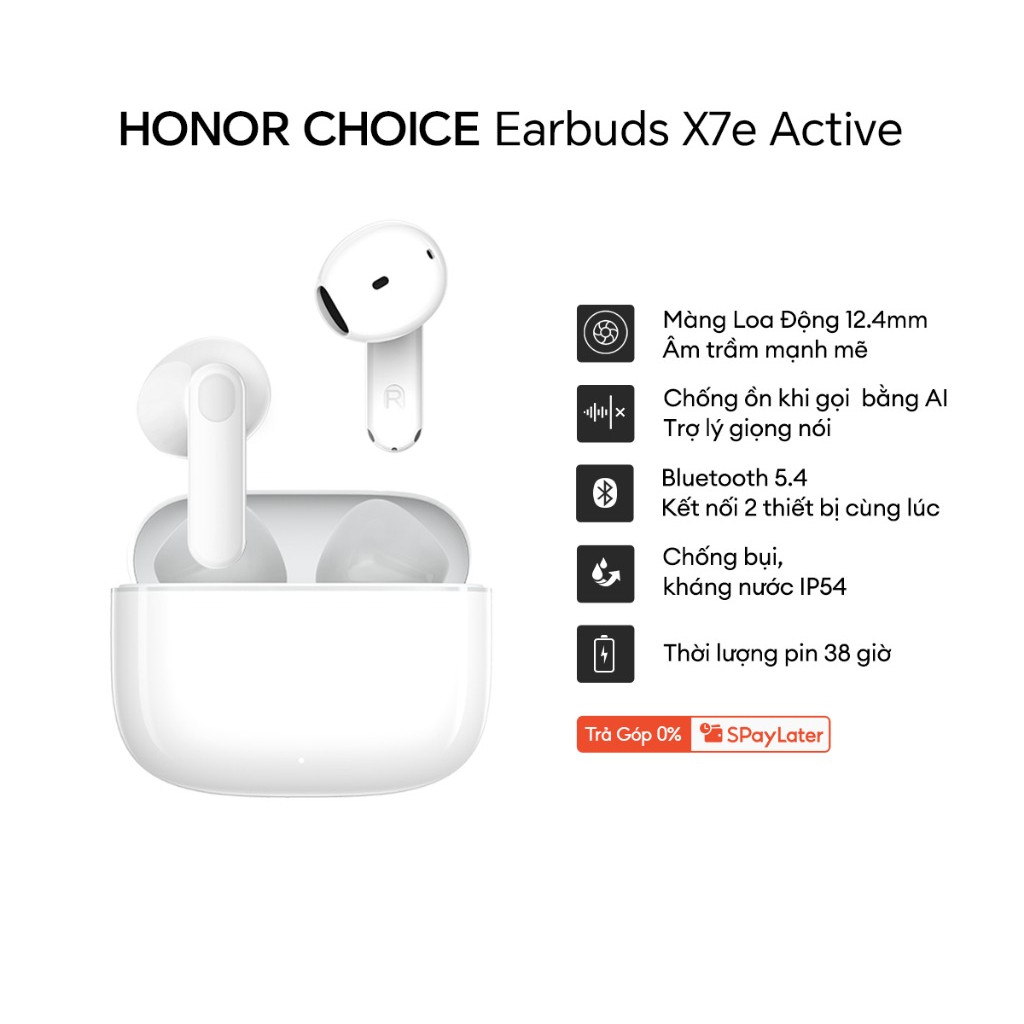 Tai Nghe Bluetooth Honor Choice Earbuds X7e Active | Thời lượng pin lên đến 38 giờ | Kháng bụi và nước IP54 | BigBuy360 - bigbuy360.vn