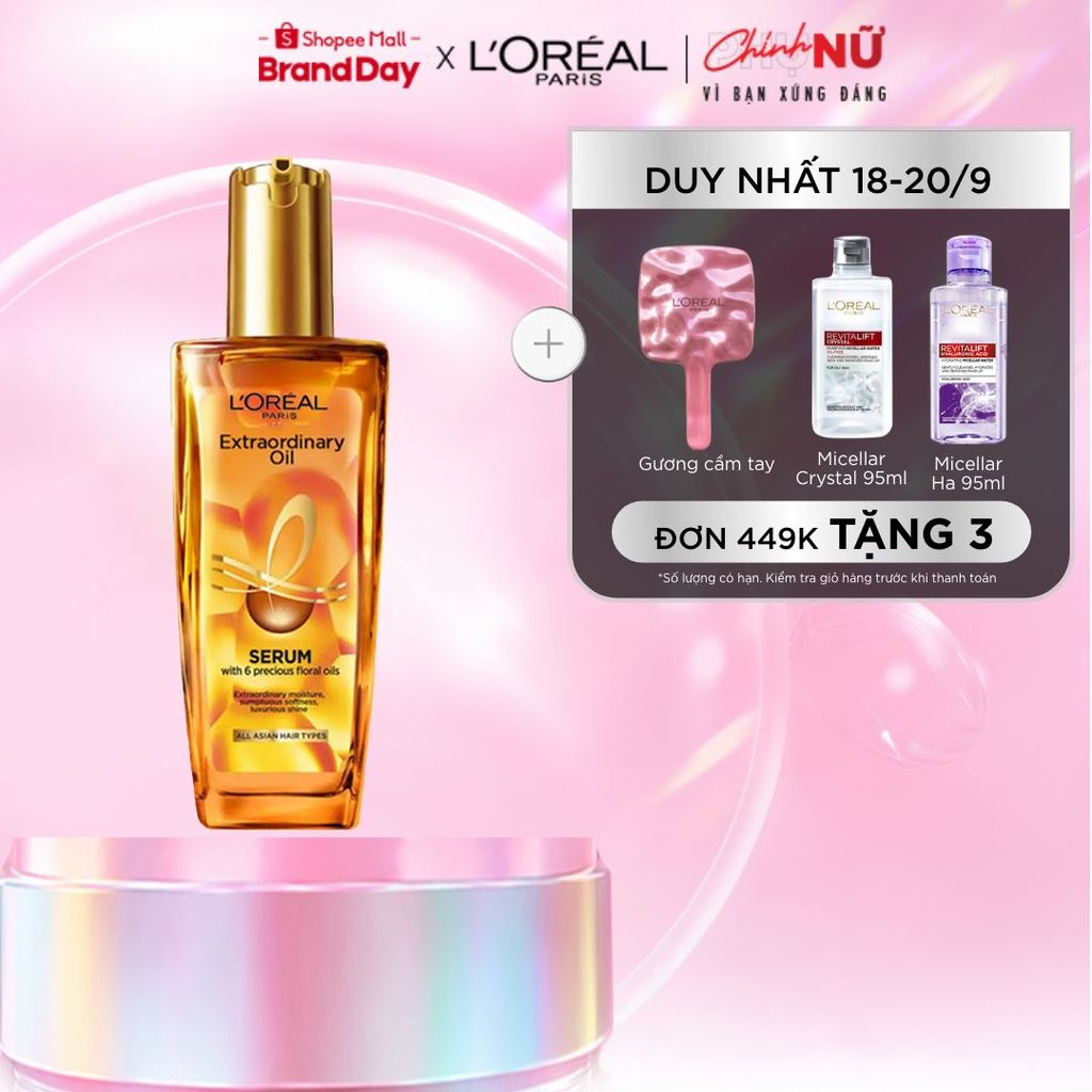 Dầu dưỡng tóc chiết xuất tinh dầu hoa tự nhiên L'Oreal Paris Elseve Extraordinary Oil Ultra Nourishing 100ml