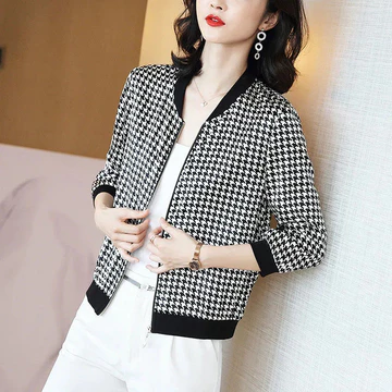 Áo Sơ Mi Voan Chống Nắng Quần Áo Áo Khoác Nữ Mùa Hè Mỏng Phong Cách Hương Thơm Nhỏ Phù Hợp Với Tất Cả Các Trận Đấu Mỏng Hơn Nhìn Ôm-fit Kiểm Tra In Hình Áo Khoác Dài Tay-9.28