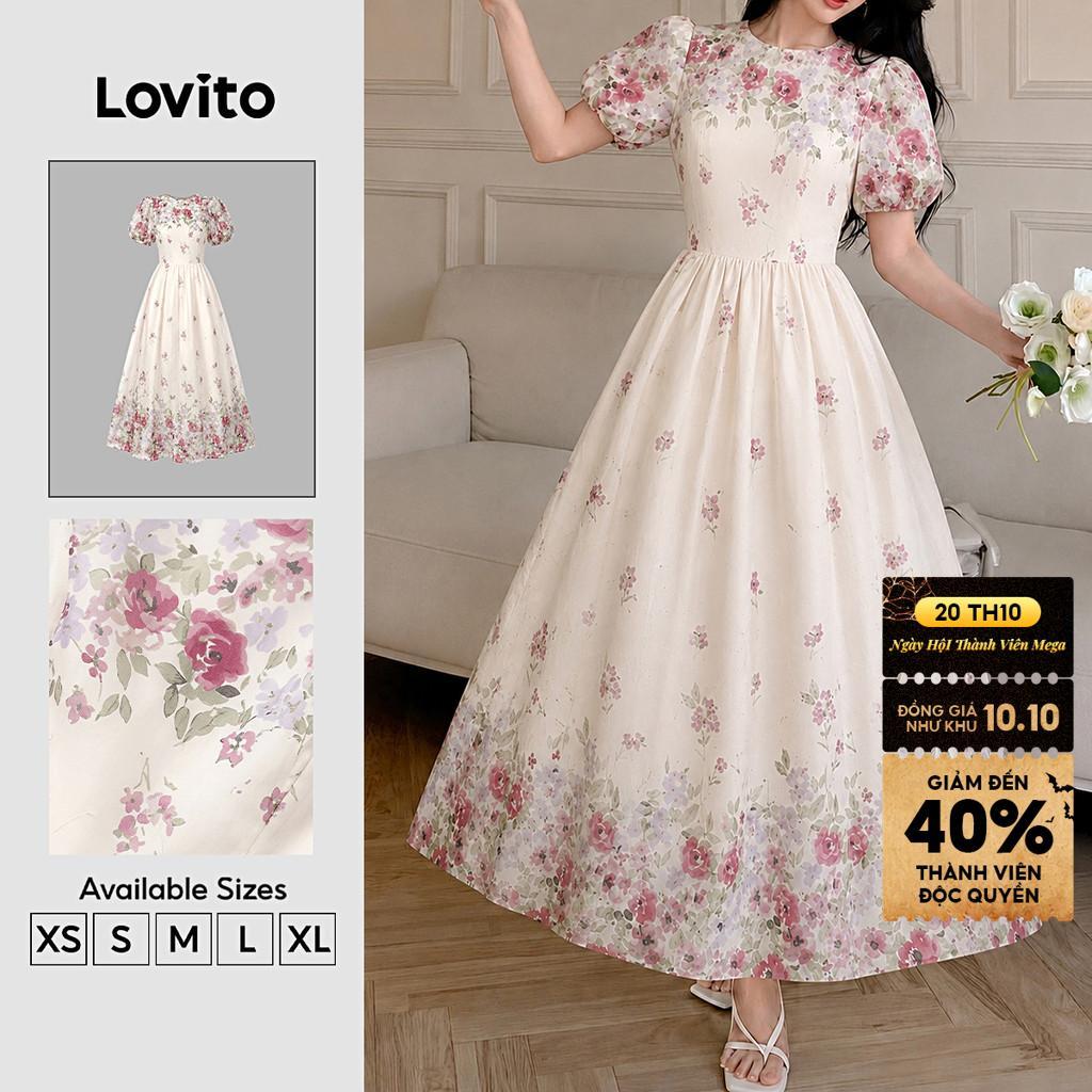 Lovito Đầm nữ trắng thanh lịch dáng váy quấn mùa xuân/hè DRK9P1D155