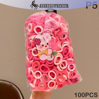 Onetimingfine 100 Chiếc Dây Buộc Tóc Cho Trẻ Em Nhiều Màu Sắc Nylon Scrunchie Dây Buộc Tóc Dây Cao Su Trẻ Em Co Giãn Tóc Bé Gái Phụ Kiện Tóc VN