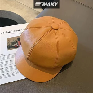 Newwellknownepic Nữ Thời Trang Beret Chắc Chắn Mũ Nồi Da Nghệ Sĩ Pháp Ấm Mũ Bò Nữ Mũ Bé Gái VN