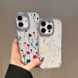 Ốp Điện Thoại Kim Cương Bling Họa Tiết Hoa Cho Vivo Y51 Y31 Y200 Y100 Y22 Y22S Y35 Y36 Y78 Y27S Y16 Y72 4G 5G Vỏ Mềm Chống Sốc Silicon Trong Suốt