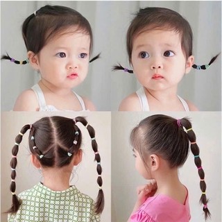 [Mẫu mới] Hộp 300 chun cột tóc cao su co giãn, dùng cho các bé, nhiều màu dễ thương, không gây đau da đầu