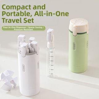 KANGNAI Bộ Chai Đựng Dầu Gội Du Lịch 4 trong 1 Chống Tràn Thiết Kế Đẩy Nhỏ Gọn Bơm Xà Phòng Tắm