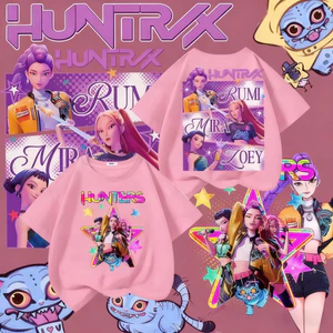 Thương Hiệu Mới Thoáng Mát Áo Kpop Demon Hunters Huntrix In Cho Bé Trai Và Bé Gái Cổ Tròn Phù Hợp Với Áo Tee