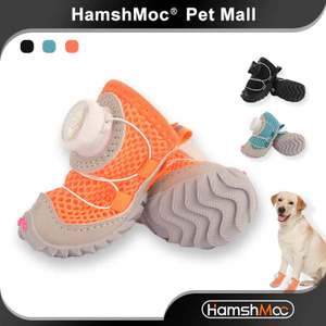 HamshMoc Giày Chó Nhanh Xoay Khóa Bước Grip Đế Thoáng Khí Phản Quang Paw Bảo Vệ 2 Chiếc
