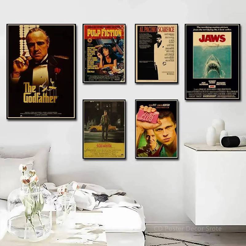 Vintage Cổ Điển Phim Áp Phích Retro In Hình Bột Tiểu Thuyết _ Bố Già Poster Phim Retro Trang Trí Phòng Nhà Nghệ Thuật Thẩm Mỹ Tranh Treo Tường