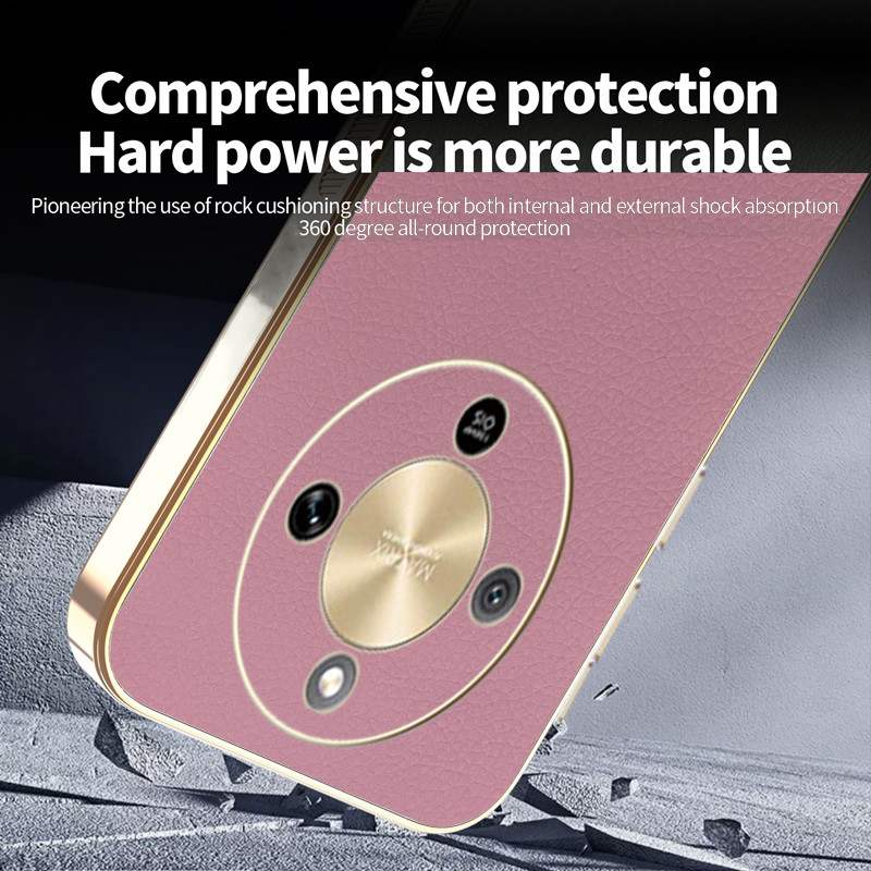 Ốp Lưng Cho Honor X9d Da Màu Siêu Mỏng Mạ Điện TPU Edge Chống Rơi Vỏ Điện Thoại