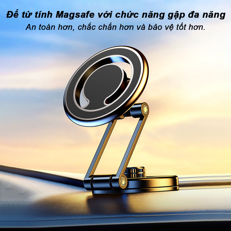 iá Đỡ Điện Thoại Từ Tính 360° Rotatable – Hút Mạnh, Cố Định Chắc, Gắn Taplo Xe Hơi Cho iP16Pro Max/15/14