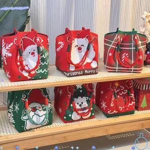 Túi xô DAYBREAK, Túi dệt kim Giáng sinh có thể tái sử dụng cây thông Noel, Túi xách sức chứa lớn ông già Noel