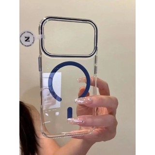 Ốp điện thoại hút từ tính trong suốt acrylic sang trọng cho iPhone17 16 15 14 13 Pro Max bảo vệ camera chống sốc chống rơi mặt sau cứng