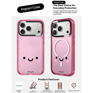 CASECASE X Dễ Thương Aura Hồng Fizz Màu Trong Suốt Cứng Hút Từ Tính Tác Động Dành Cho Apple IPhone 12 13 14 15 16 17 Pro Max Air Plus Có Hộp