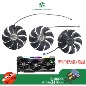Iii87MM PLD09220S12H T129215SU DC12V 0.55A Quạt Card Đồ Họa 4Pin Cho EVGA RTX 3070 3080 Ti 3090 FTW3 ULTRA GAMING GPU Cooler * *