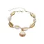 Vòng chân bện thủ công Bohemian Shell dành cho nữ Phong cách kỳ nghỉ đi biển với mặt dây chuyền vàng quyến rũ