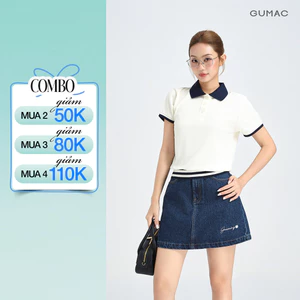 Áo Polo Nữ GUMAC Áo Thun Có Cổ Chất Tổ Ong Thoáng Mát Bo Phối Sọc Trẻ Trung Năng Động APG01024