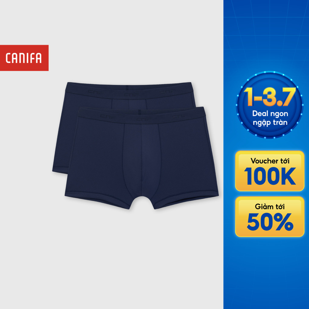 Combo 2 quần lót đùi nam CANIFA dáng boxer brief chất liệu co giãn mềm mịn mát 8US26A008