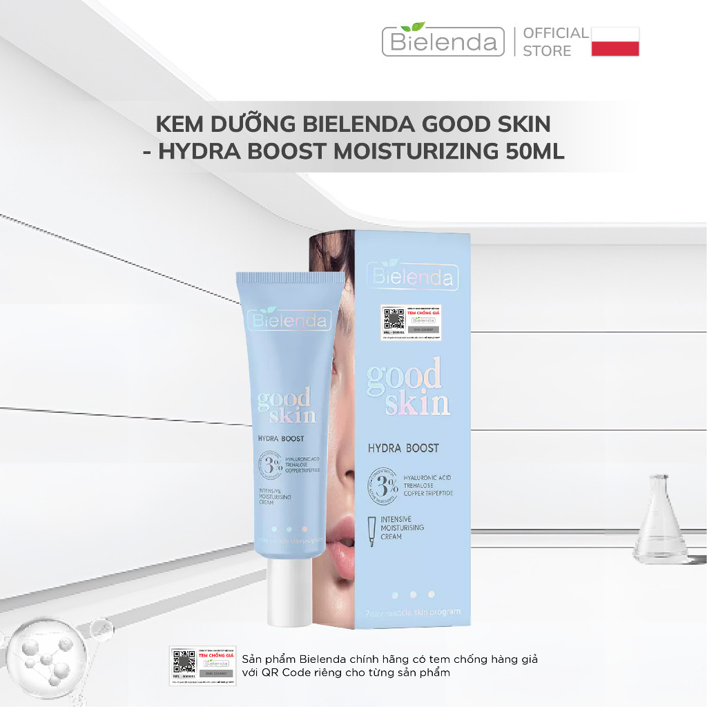Kem dưỡng Bielenda Good Skin - Hydra Boost Moisturizing cấp nước, làm dịu và phục hồi da 50ml