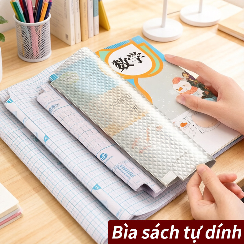 Combo 30 tờ decal bọc sách vở trong suốt chống bẩn tự dính nhiều size cho học sinh cấp 1 cấp 2