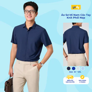 Áo sơ mi nam YODY tay ngắn wrap knit Nhật co giãn it nhăn TRA - MOSH25S108