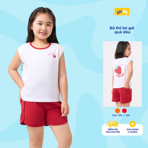 Bộ đồ trẻ em YODY set áo quần kid vải cotton thoáng mát, in hình GCST26S005