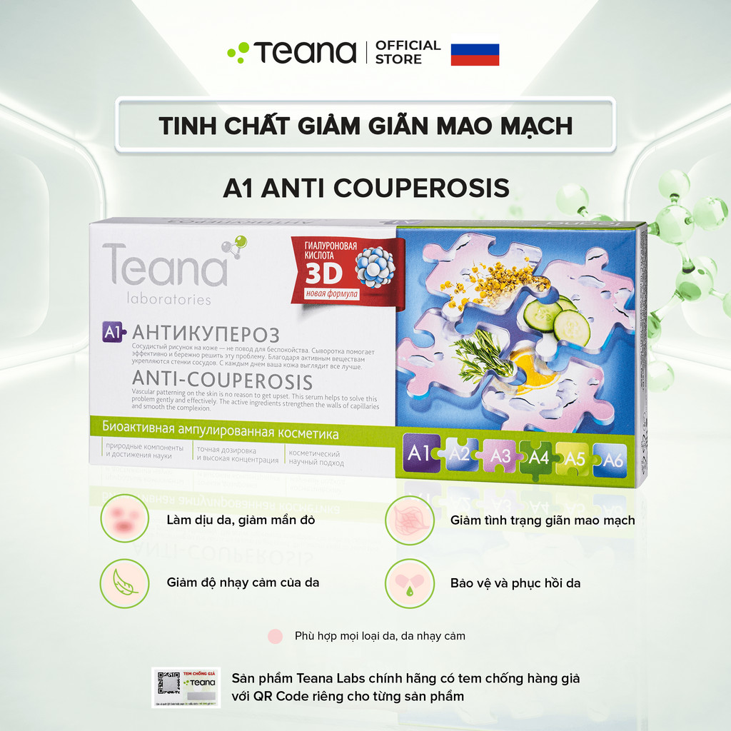 Serum Teana A1 Anti Couperosis giảm mẩn đỏ, giãn mao mạch 10ml/20ml