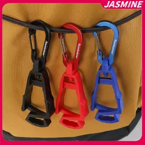 JASMINE 1 Kẹp Găng Tay Ngoài Trời Đa Năng Chống Rơi Móc Găng Tay Làm Việc Giá Đỡ Kẹp Chìa Khóa Kẹp An Toàn Dụng Cụ Cắm Trại JASMINE