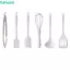 FUHUIOT 4 / 6 Bộ dụng cụ nấu ăn, Bộ dụng cụ nấu ăn chống dính bằng silicon, Dụng cụ cạo màu be Máy đánh trứng công thái học Bộ dụng cụ làm bánh