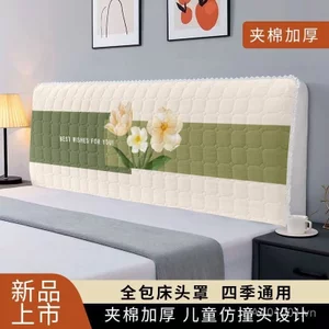 Dày Chăn Đầu Giường Bao Đa Năng Đầu Giường Gỗ Chắc Chắn Mềm Phong Cách Châu Âu Đầu Giường Chống Bụi Bao Da Vải Bao Gồm Tất Cả 10WB