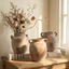 Bình gốm Wabi Sabi Bình cổ điển tối giản hiện đại cho phòng khách Bình trang trí phong cách Trung Quốc cho lối vào Tủ TV Trang trí nhà cửa