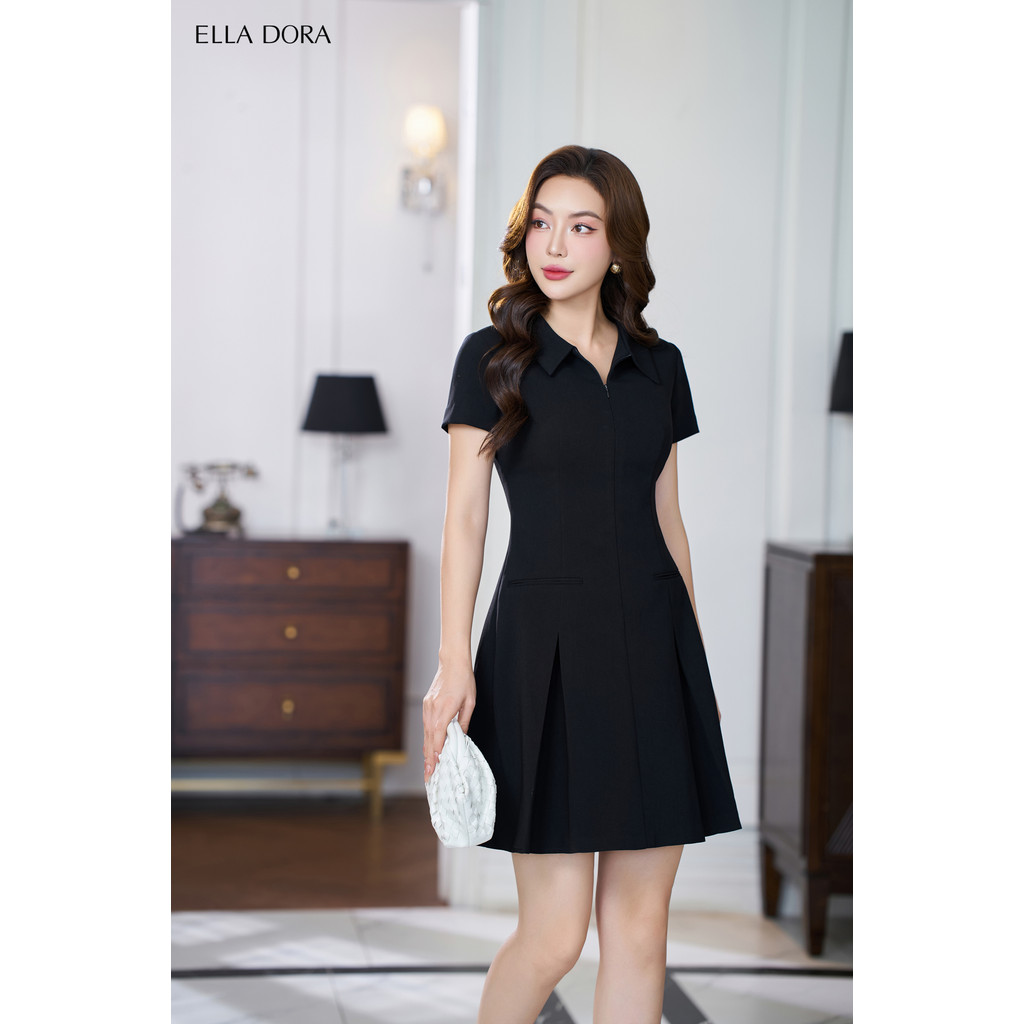 Đầm dáng ngắn nữ ELLA DORA thiết kế chân váy xòe form tôn dáng trẻ trung 4 màu ĐỎ/ĐEN/BE/GHI [D166]