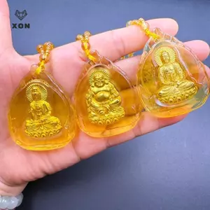 Cổ Điển Trung Quốc Vàng Pha Lê Kẻ Sọc Guanyin Nelace Mặt Dây Chuyền Thời Trang Quyến Rũ Trang Sức Phước Lành Luy Quà Tặng Dành Cho Nữ [Mina]