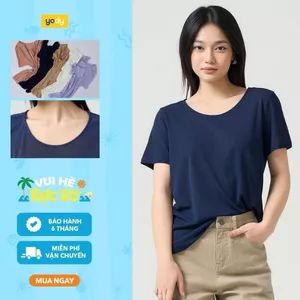 Áo thun YODY cổ tròn rộng dáng suông tôn dáng không nhăn nhàu WCTS25S051