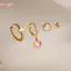 HFSHY Bộ 3 Bông Tai Zircon Trái Tim Tối Giản Mạ Vàng PVD Cho Nữ Không Gây Dị Ứng Dainty Trang Sức Cho Công Sở Mặc VN