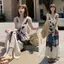 Bộ áo liền quần in hình cổ điển Đảo mùa hè Dây đeo không tay cổ chữ V Dây đeo treo rộng dáng rộng dáng rộng dáng ôm hơn kỳ nghỉ Nhảy sang trọng