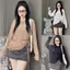 Áo thun giấy nữ tay dài rút dây eo cổ tròn thời trang nữ TGD7705 - - Hieuvy Botique